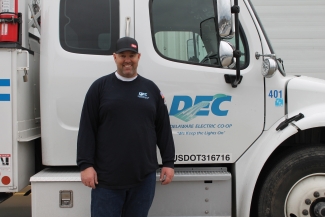 DEC Lineworker Ben Salisbury credits what he learned from Co-op safety training for his quick response when he came upon an accident on the morning of December 22.